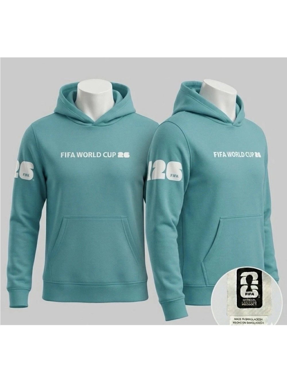 New with Tags FIFA World Cup 2026 Teal Hoodie Unisex Size Large